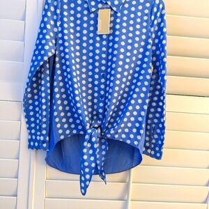 NWT Michael Kors, XS blouse, beautiful blue